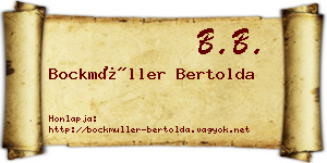 Bockmüller Bertolda névjegykártya